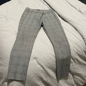 Loft 0 Petite skinny leg plaid pants